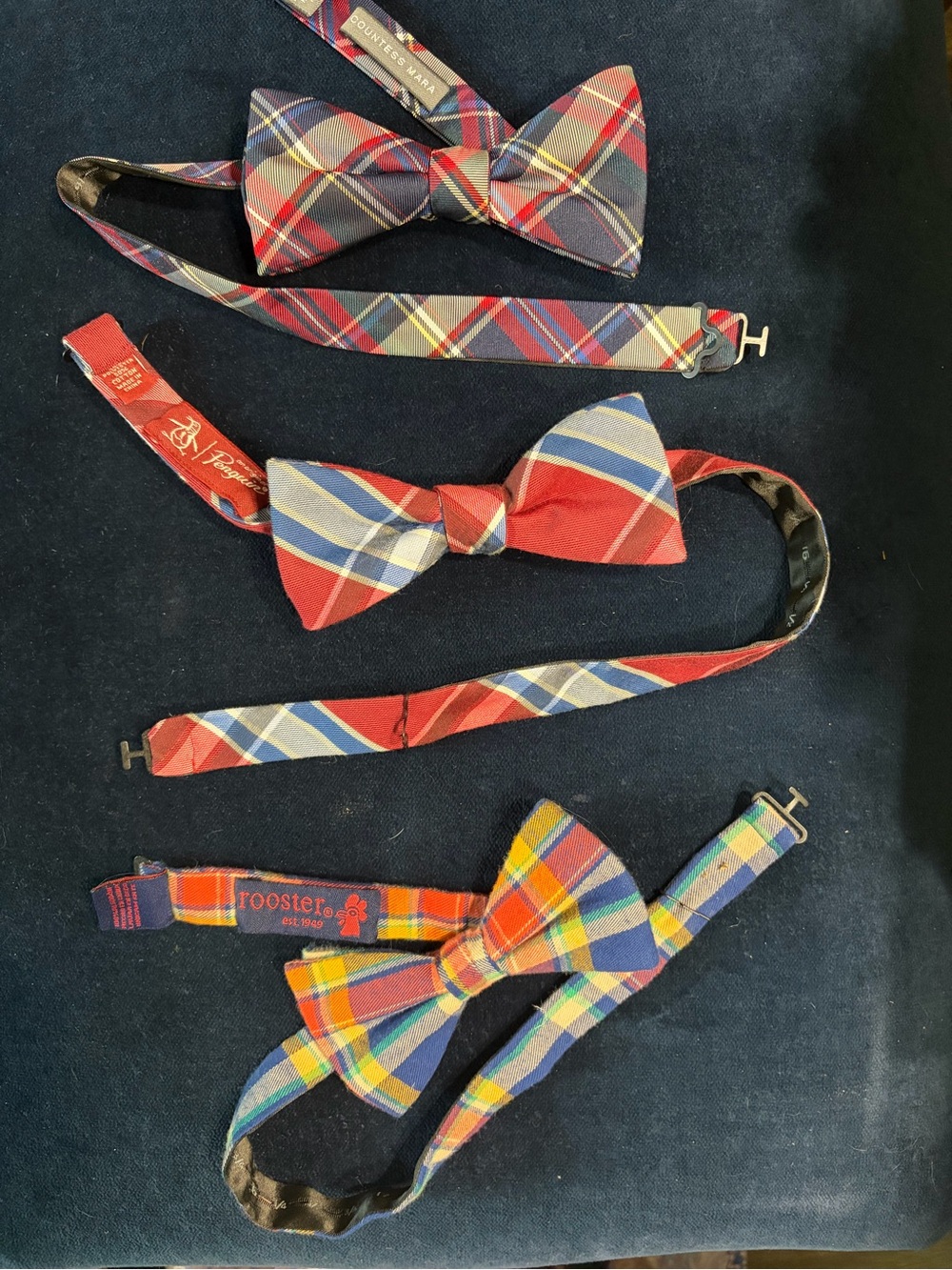 Plaid Bow Tie Trio  - 3 Designer Ties